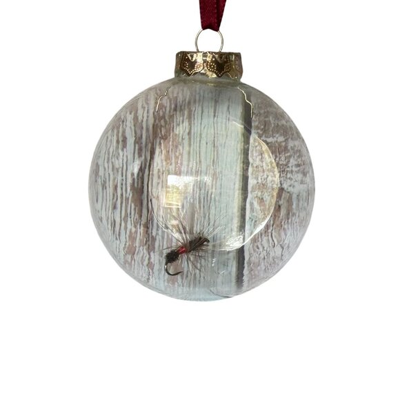 Glass Fishing Lure Ornaments With Wicker Basket - Set Of 2 2 3/4" & 3 1/4" - Picture 3 of 8